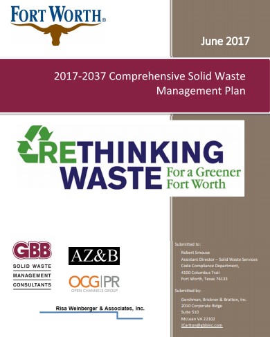 City of Fort Worth, TX - Comprehensive Solid Waste Management Plan