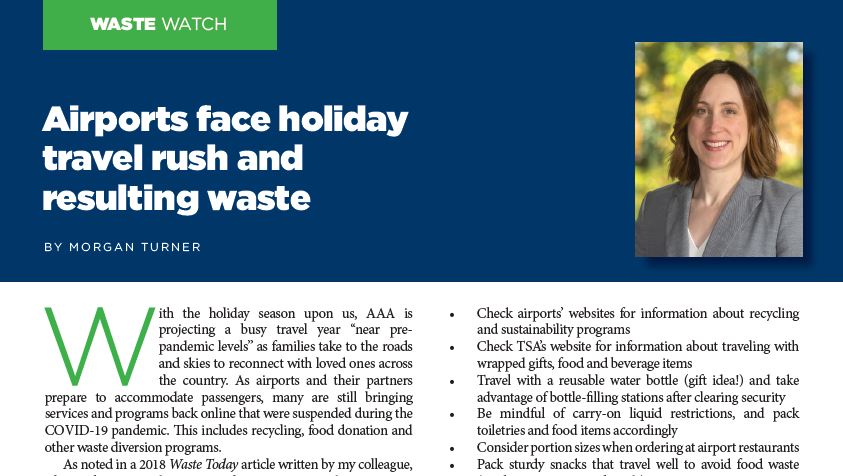 Airports Face Holiday Travel Rush and Resulting Waste