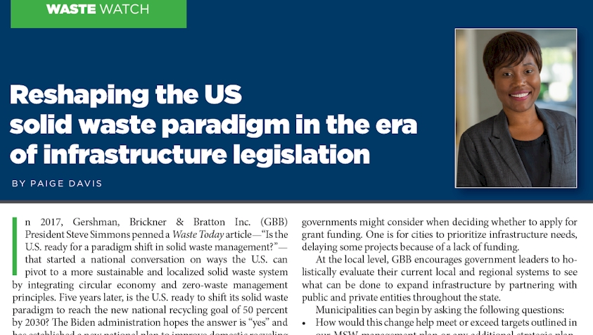 Reshaping the U.S. Solid Waste Paradigm in the Era of Infrastructure Legislation