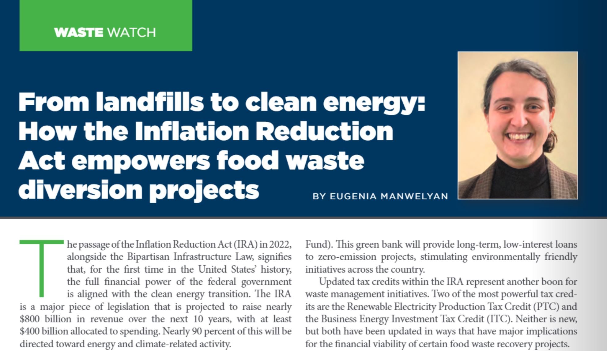 From Landfills to Clean Energy: How the Inflation Reduction Act Empowers Food Waste Diversion Projects